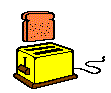 toaster being inserted bread into and ejecting toast animated GIF
