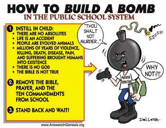 "How to Build a Bomb in the Public School System" infographic. Click here to see the text.