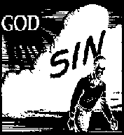Drawing: man walking away from God towards sin