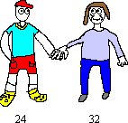 24yr old holding 32yr old woman's hand